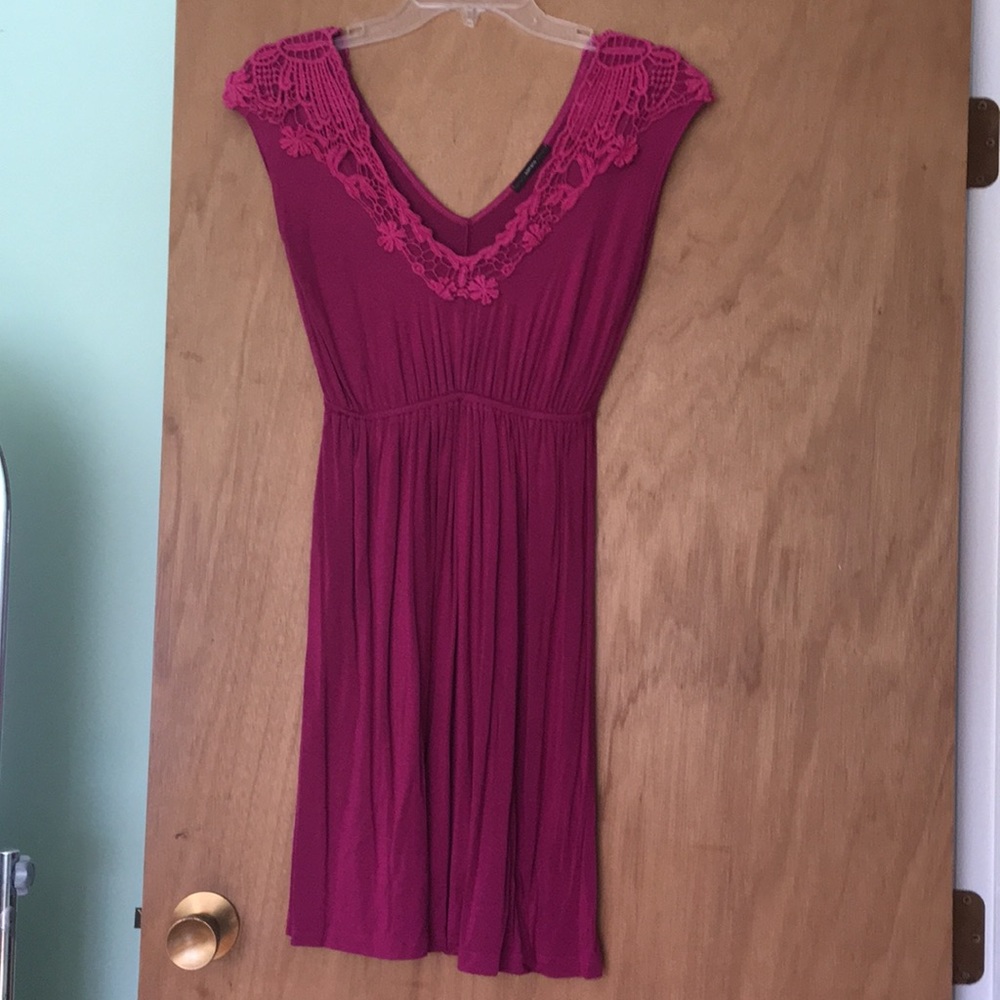 Jersey sundress, boho lace summer dress